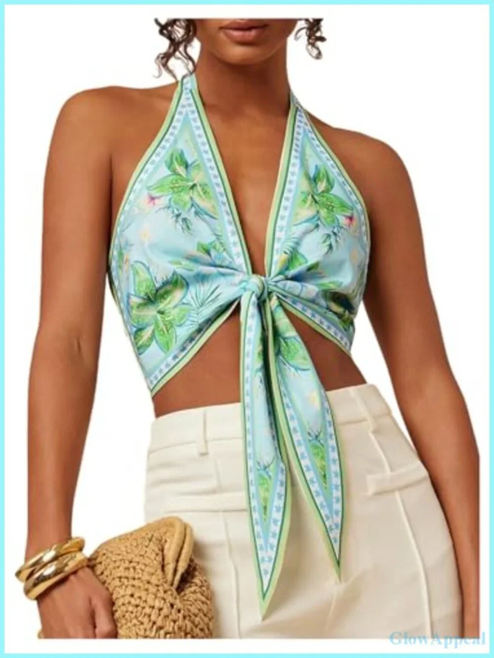 Women's Halter Neck Crop Top - Sleeveless Backless Beach Tank Top